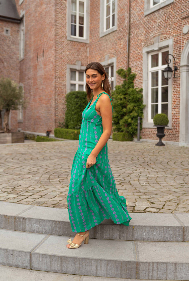 Robe Alyson - verte et mauve
