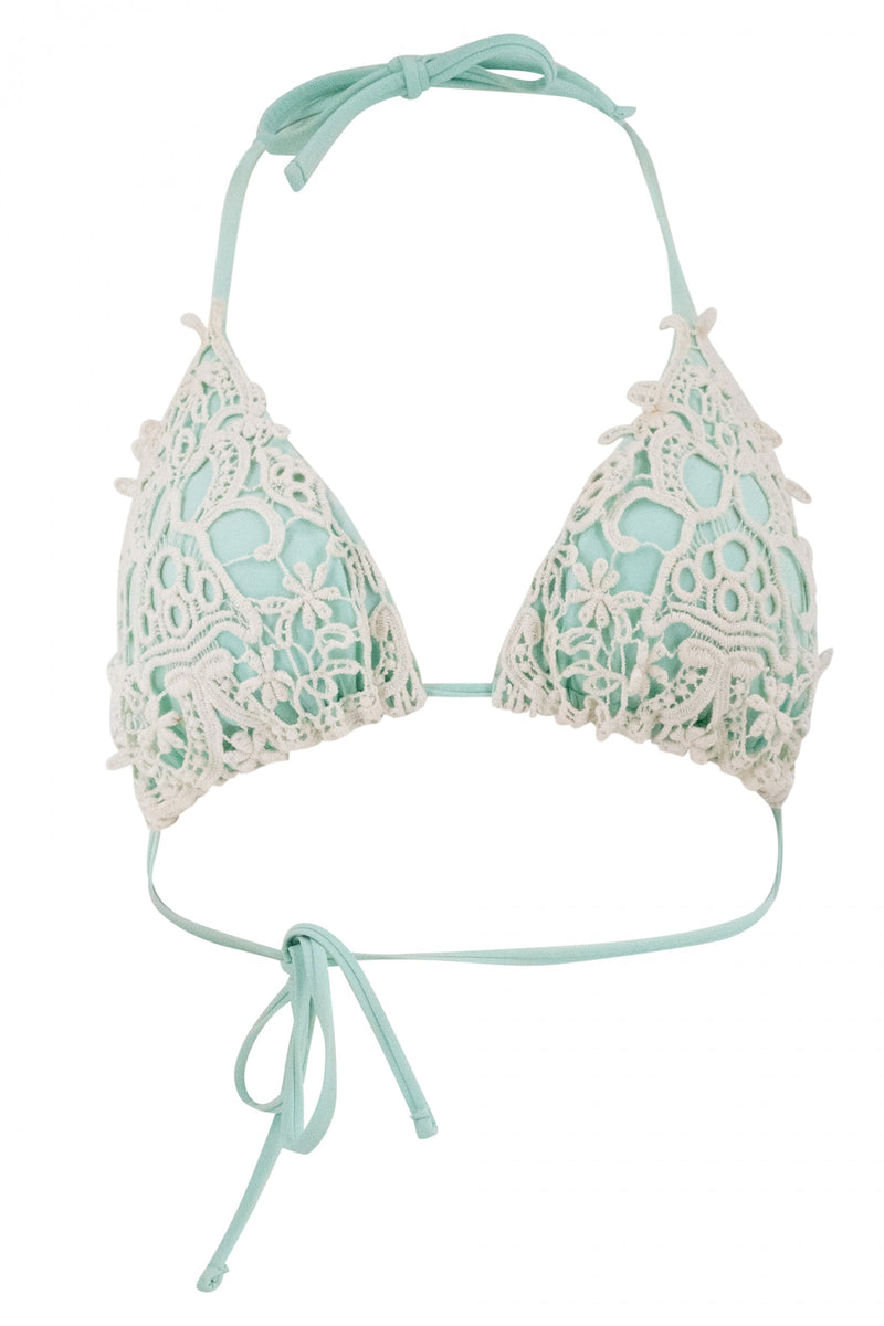 Haut de bikini Ibiza Ecru Turquoise