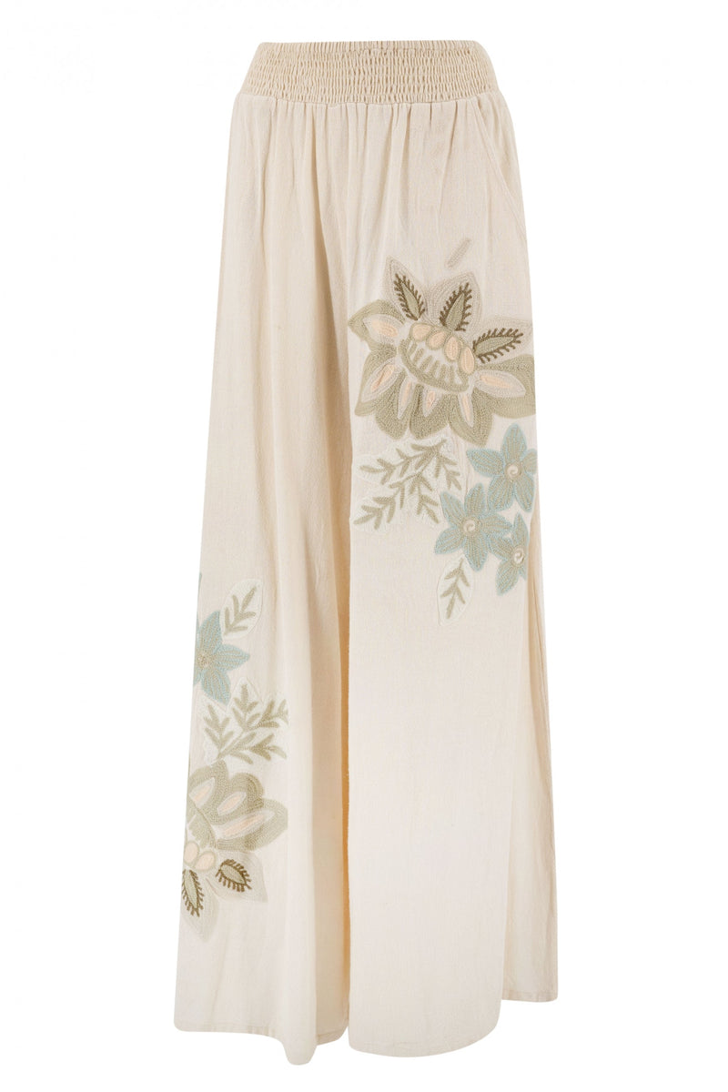 Pantalon Vena Floral Ivory