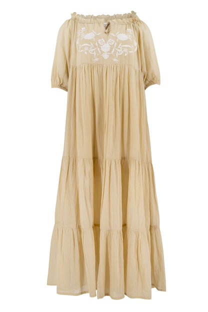 Dress Peralta Bordado Sand