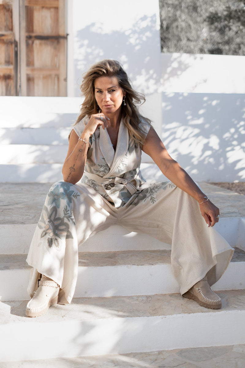 Pantalon Vena Floral Ivory