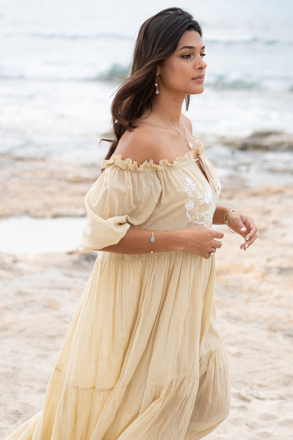 Dress Peralta Bordado Sand