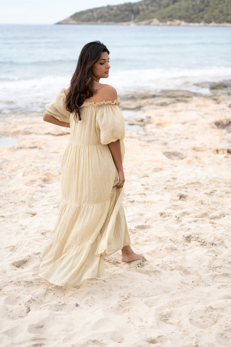 Dress Peralta Bordado Sand