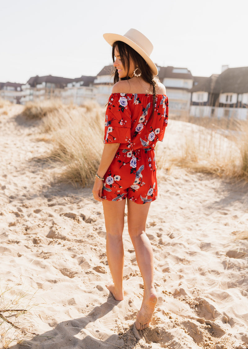 Combinaison Astrid - rouge à motifs