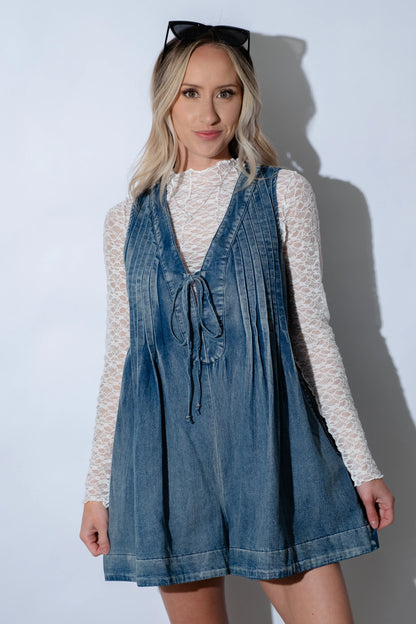 CHLOE | DENIM ROMPER MET STRIK