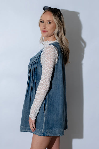 CHLOE | DENIM ROMPER MET STRIK