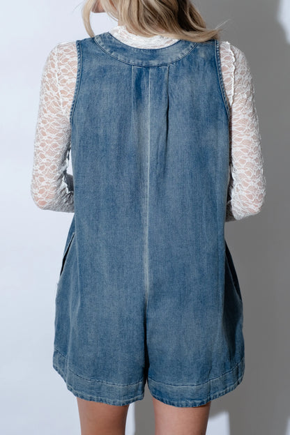 CHLOE | DENIM ROMPER MET STRIK