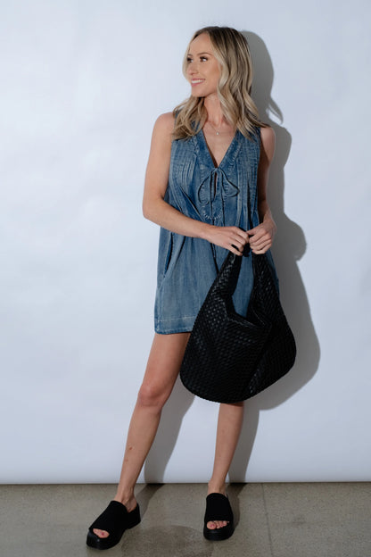 CHLOE | DENIM ROMPER MET STRIK