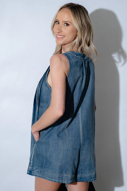CHLOE | DENIM ROMPER MET STRIK