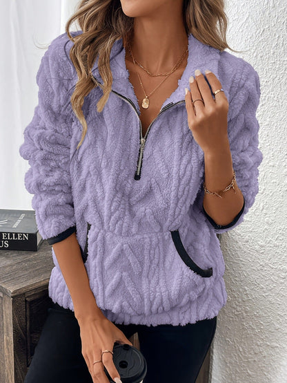 Stéphanie | Sweat-shirt en Laine à Demi-Fermeture Éclair