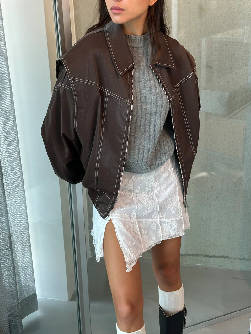 OLIVIA | Oversized Contrast Jacket