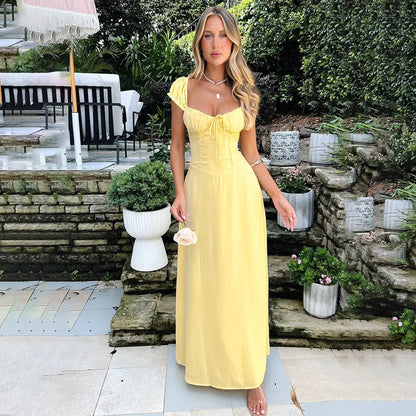 LÉA | ROBE MAXI ROMANTIQUE À MANCHES BOUFFANTES
