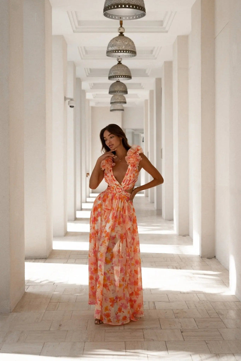 Robe longue imprimée Isla