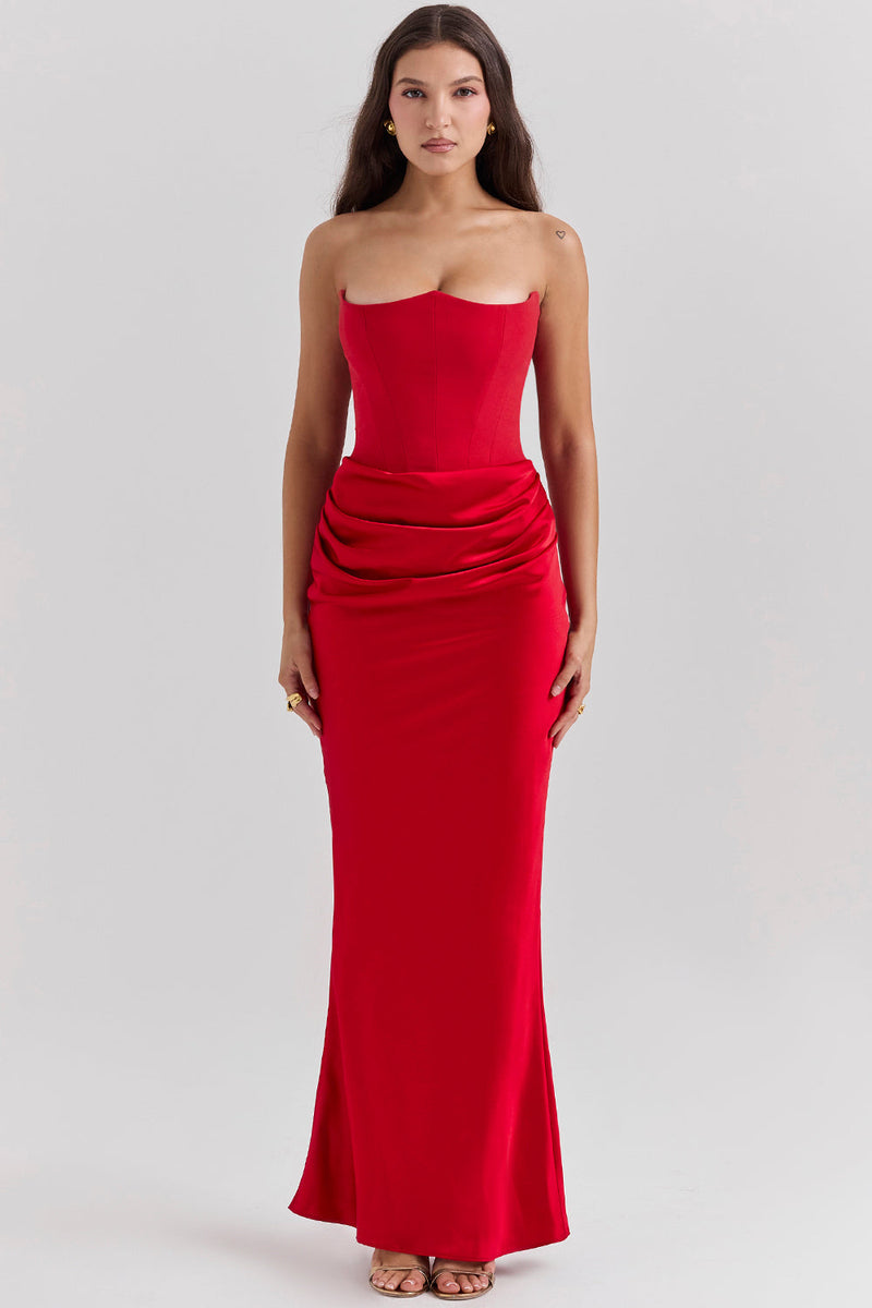Elodie Strapless Silk Dress