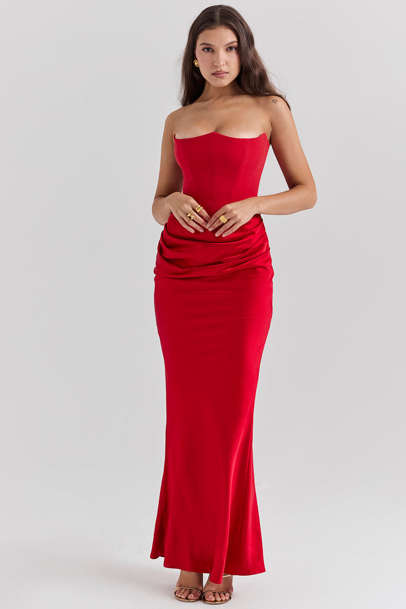 Elodie Strapless Silk Dress