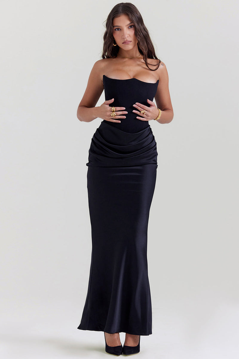 Elodie Strapless Silk Dress