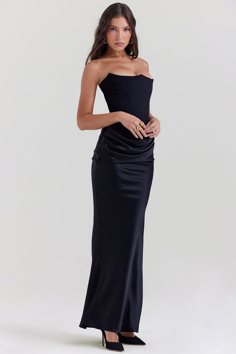 Elodie Strapless Silk Dress
