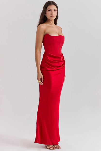 Elodie Strapless Silk Dress
