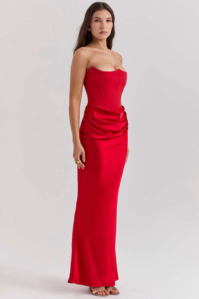 Elodie Strapless Silk Dress