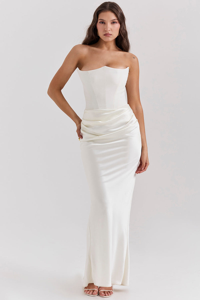 Elodie Strapless Silk Dress