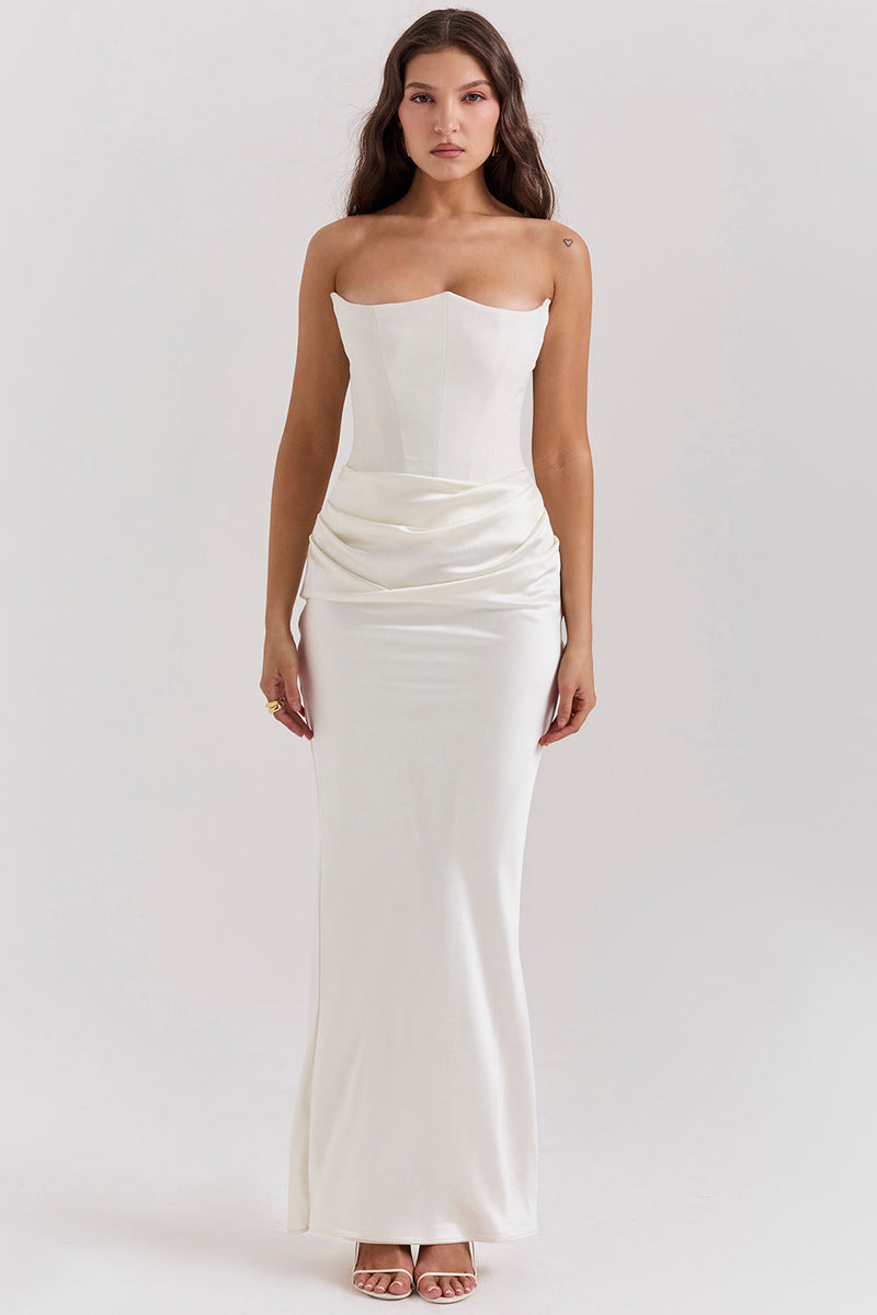 Elodie Strapless Silk Dress