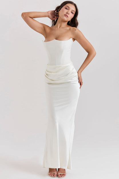 Elodie Strapless Silk Dress