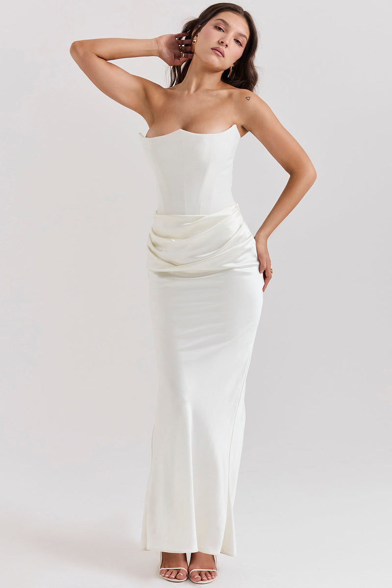 Elodie Strapless Silk Dress