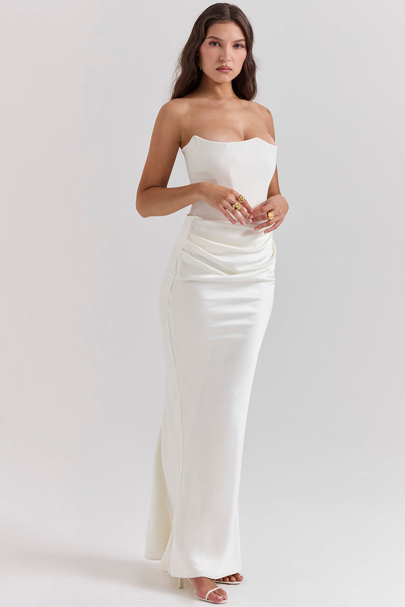 Elodie Strapless Silk Dress