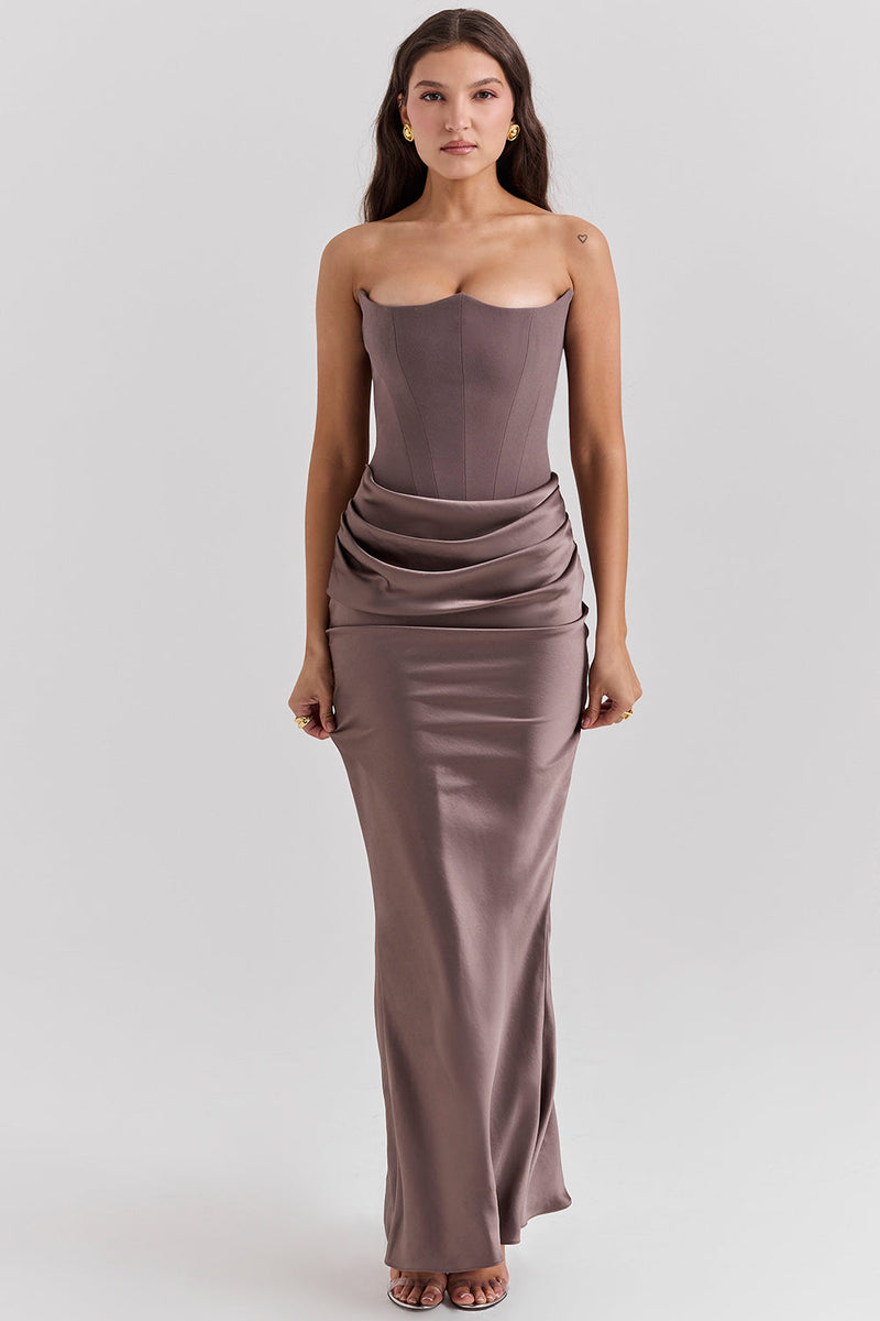 Elodie Strapless Silk Dress