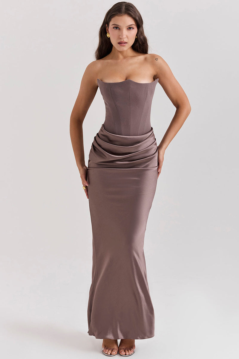 Elodie Strapless Silk Dress