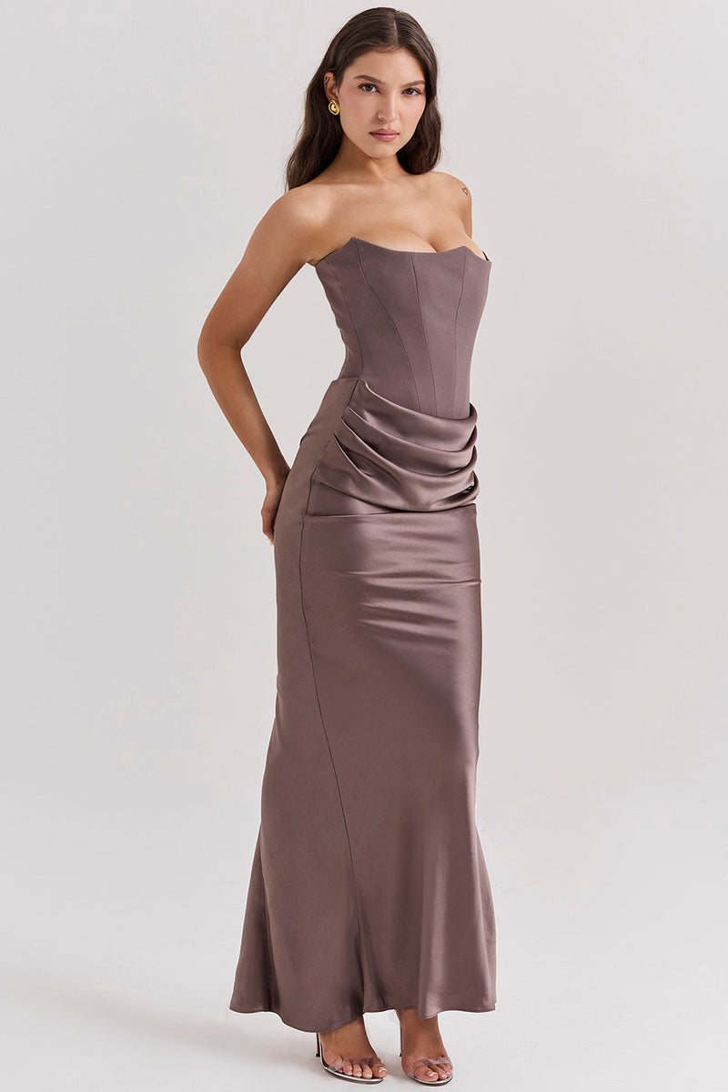 Elodie Strapless Silk Dress