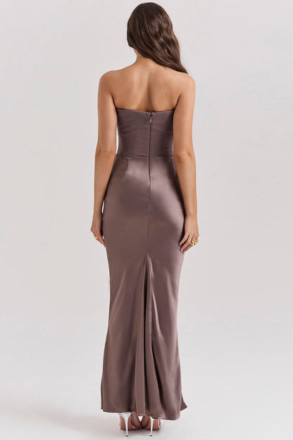 Elodie Strapless Silk Dress