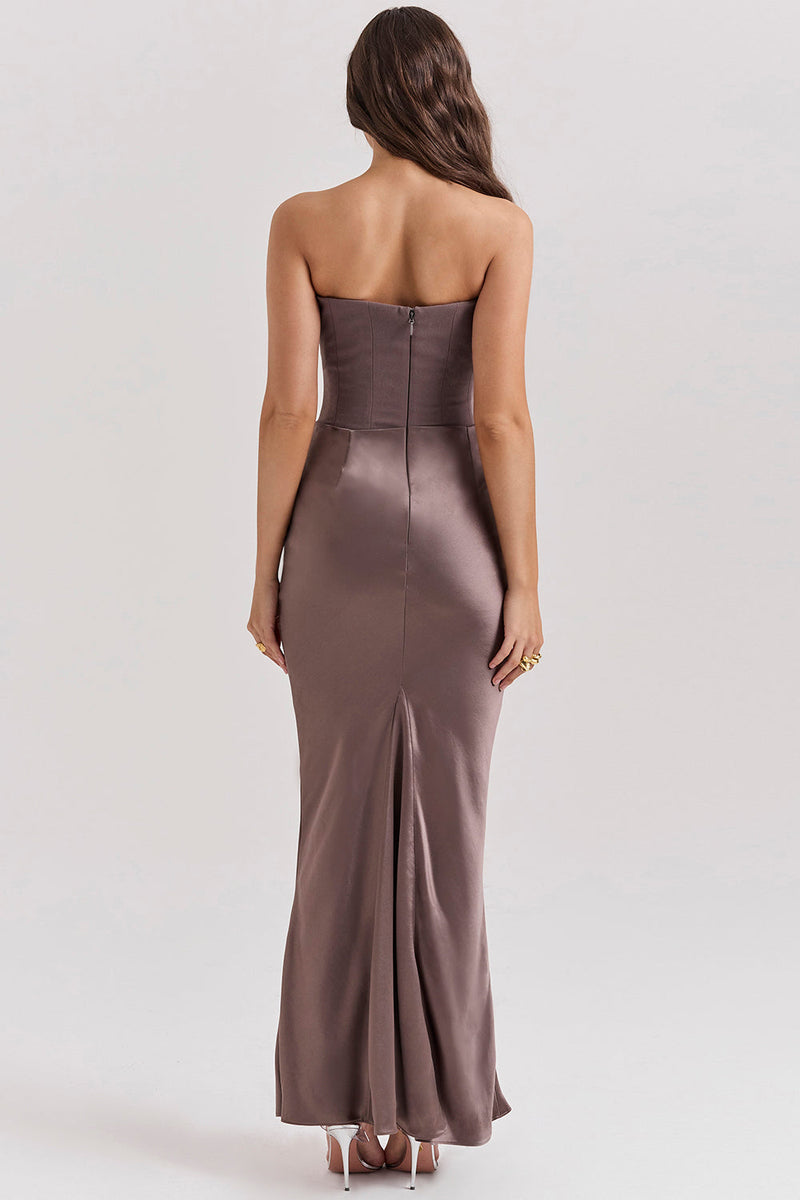 Elodie Strapless Silk Dress