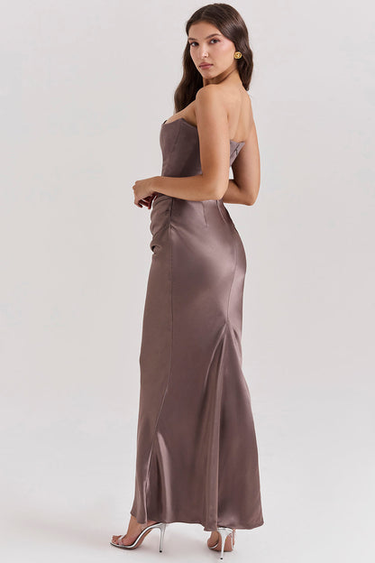 Elodie Strapless Silk Dress