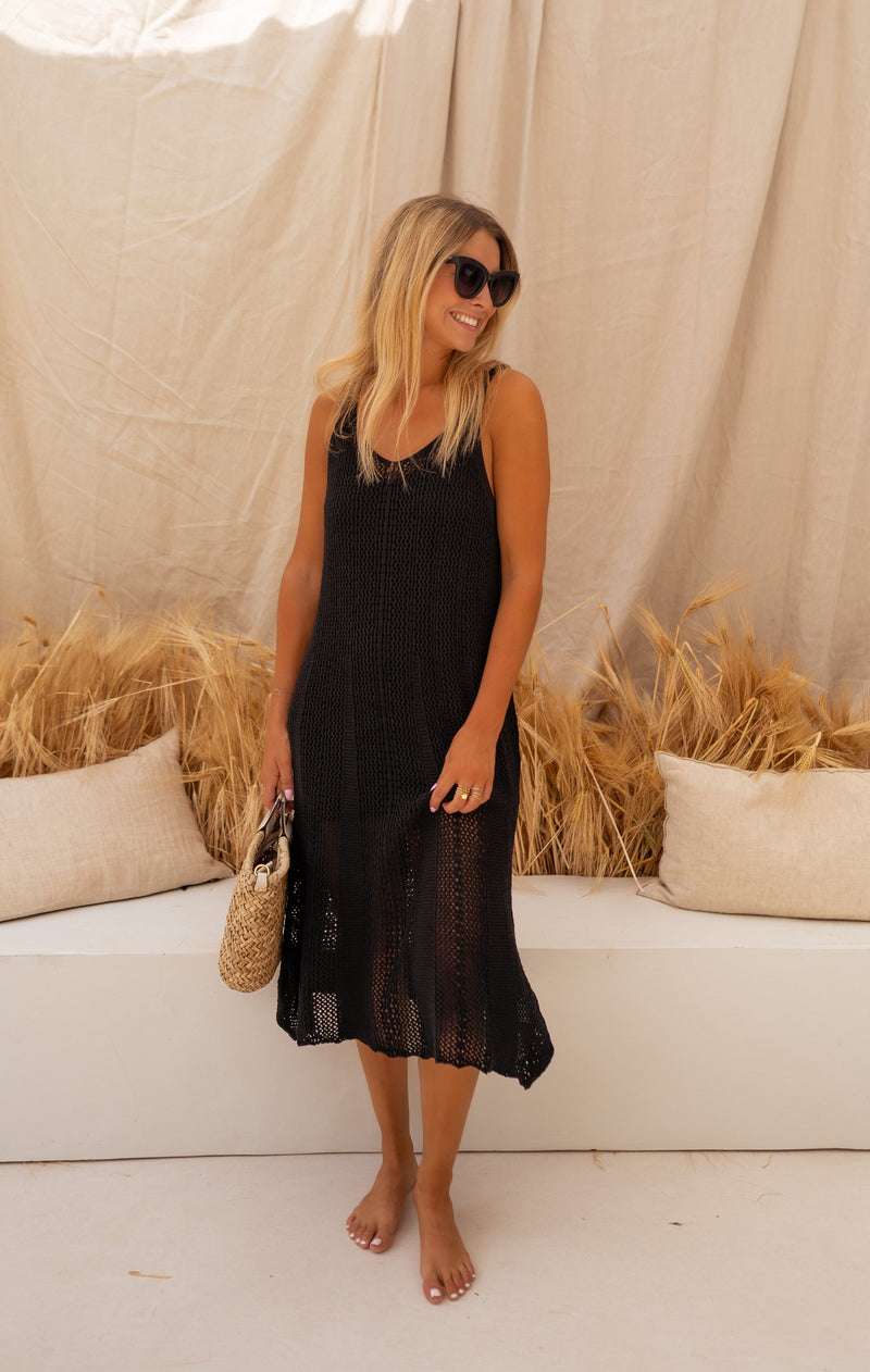 Robe Wendy - noire en crochet