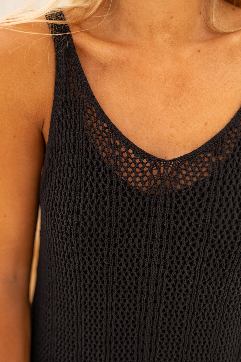 Robe Wendy - noire en crochet