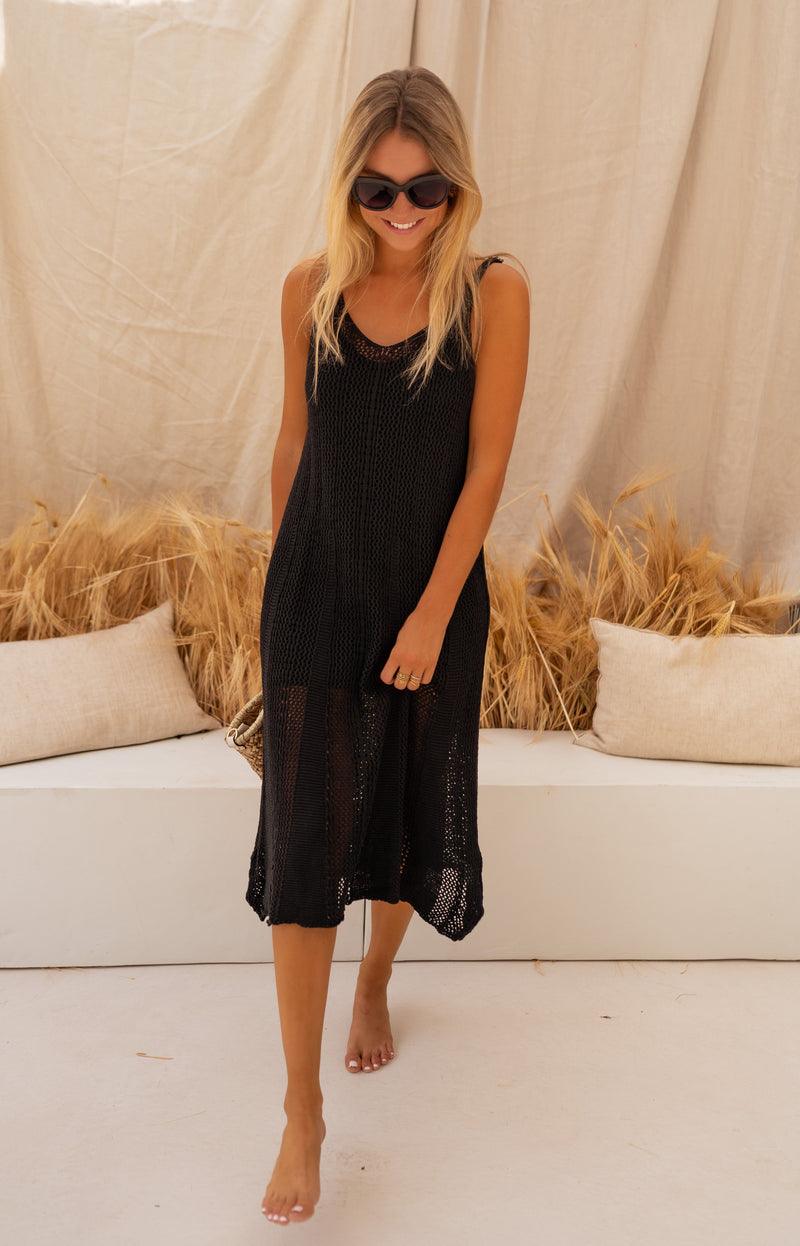 Robe Wendy - noire en crochet