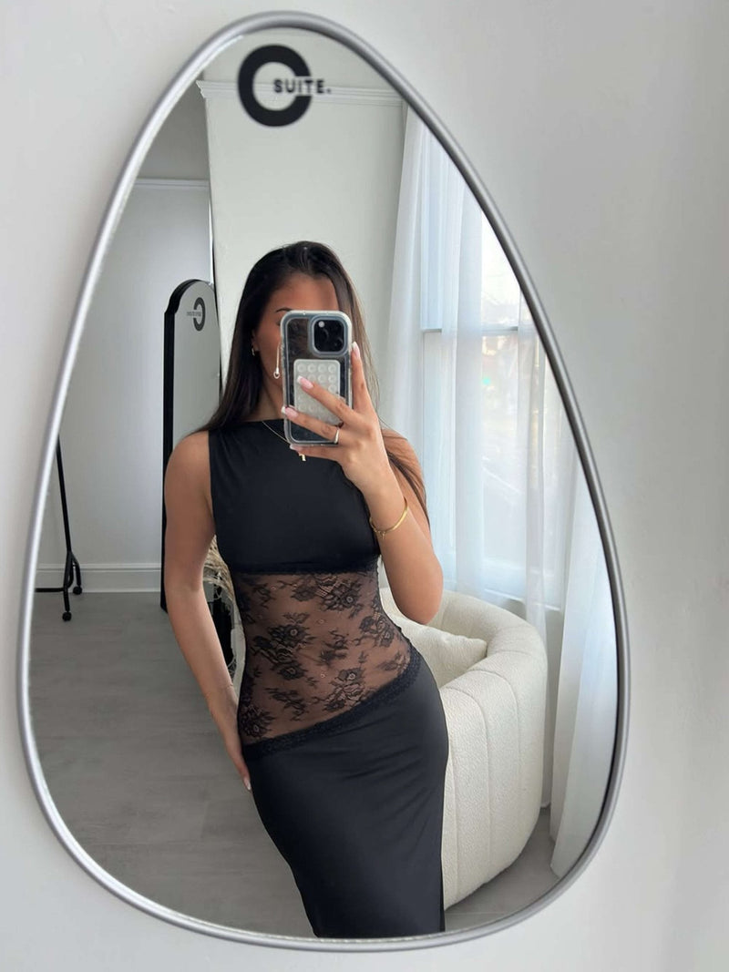 Robe longue Nieve avec détails en dentelle