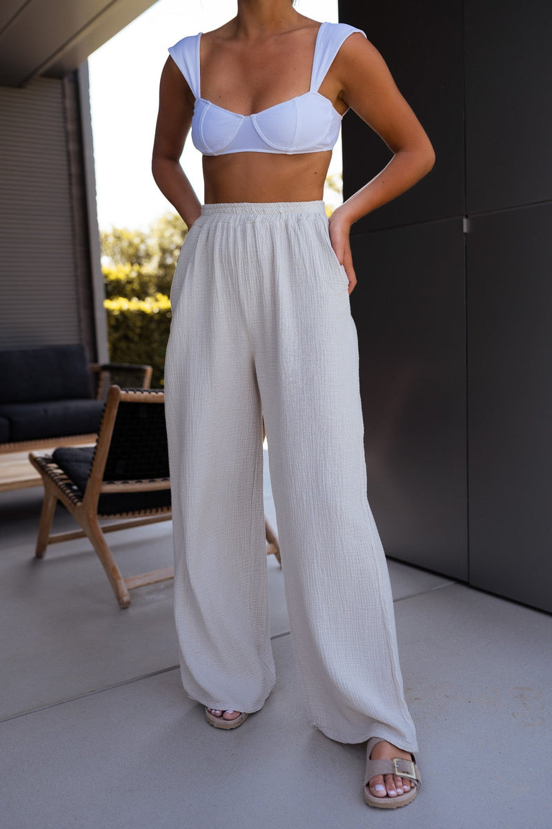 Pantalon Shiva - beige en gaze de coton