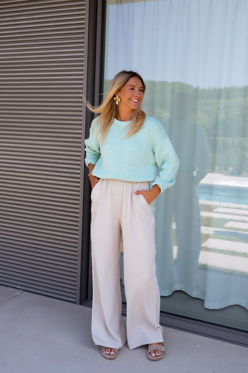 Pantalon Shiva - beige en gaze de coton