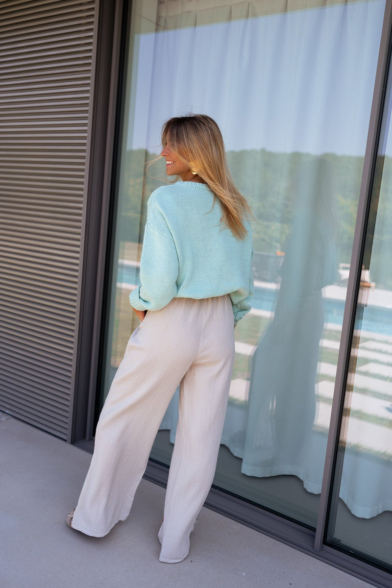 Pantalon Shiva - beige en gaze de coton