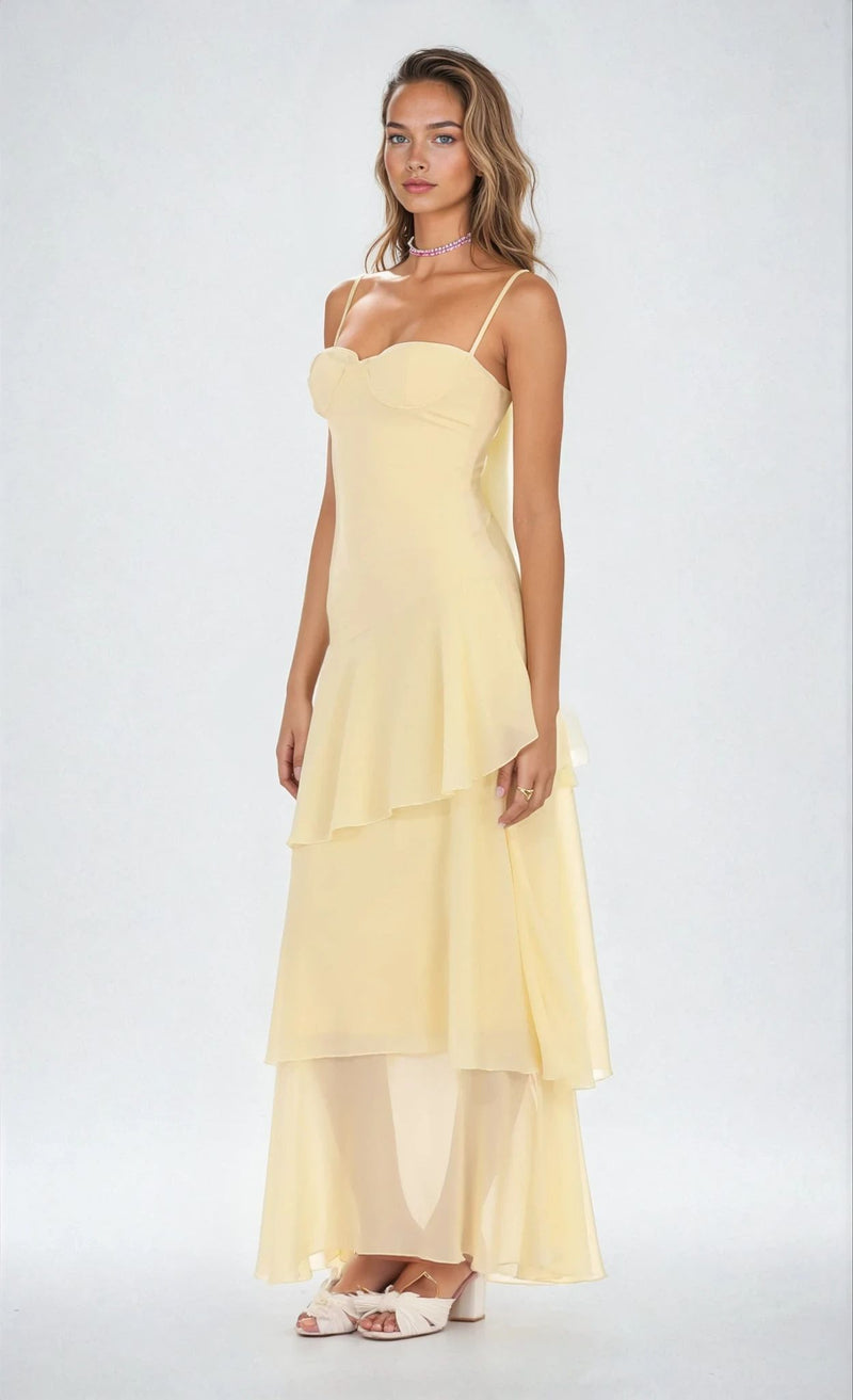 CHLOE | ROBE LONGUE FLUIDE EN SOLEIL DOUX