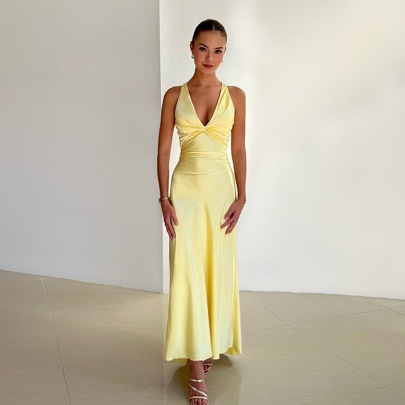 RUTH - ROBE HALTER EN SATIN