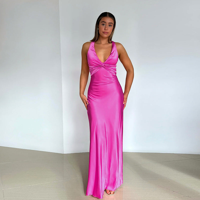RUTH - ROBE HALTER EN SATIN