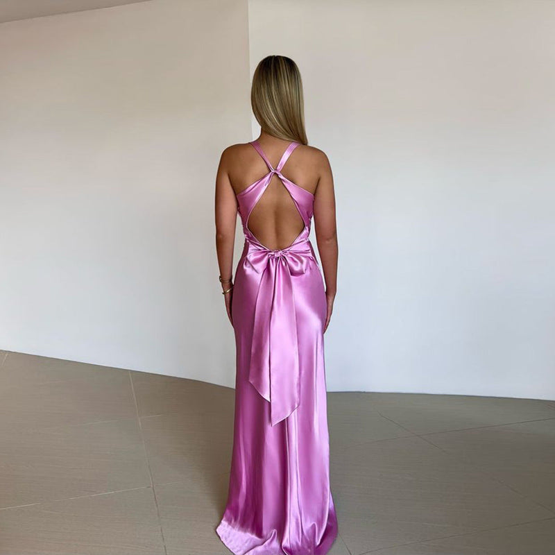 RUTH - ROBE HALTER EN SATIN