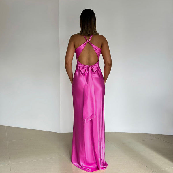 RUTH - ROBE HALTER EN SATIN